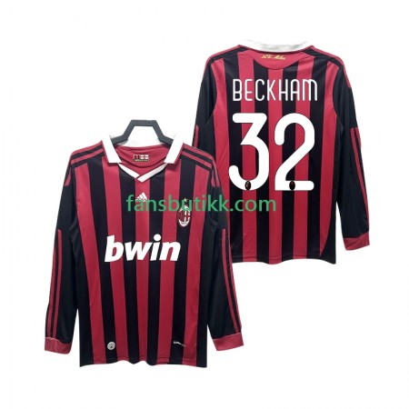 Fotballdrakt AC Milan BECKHAM 32 2009 2010 Retro Hjemmetrøye Langermet